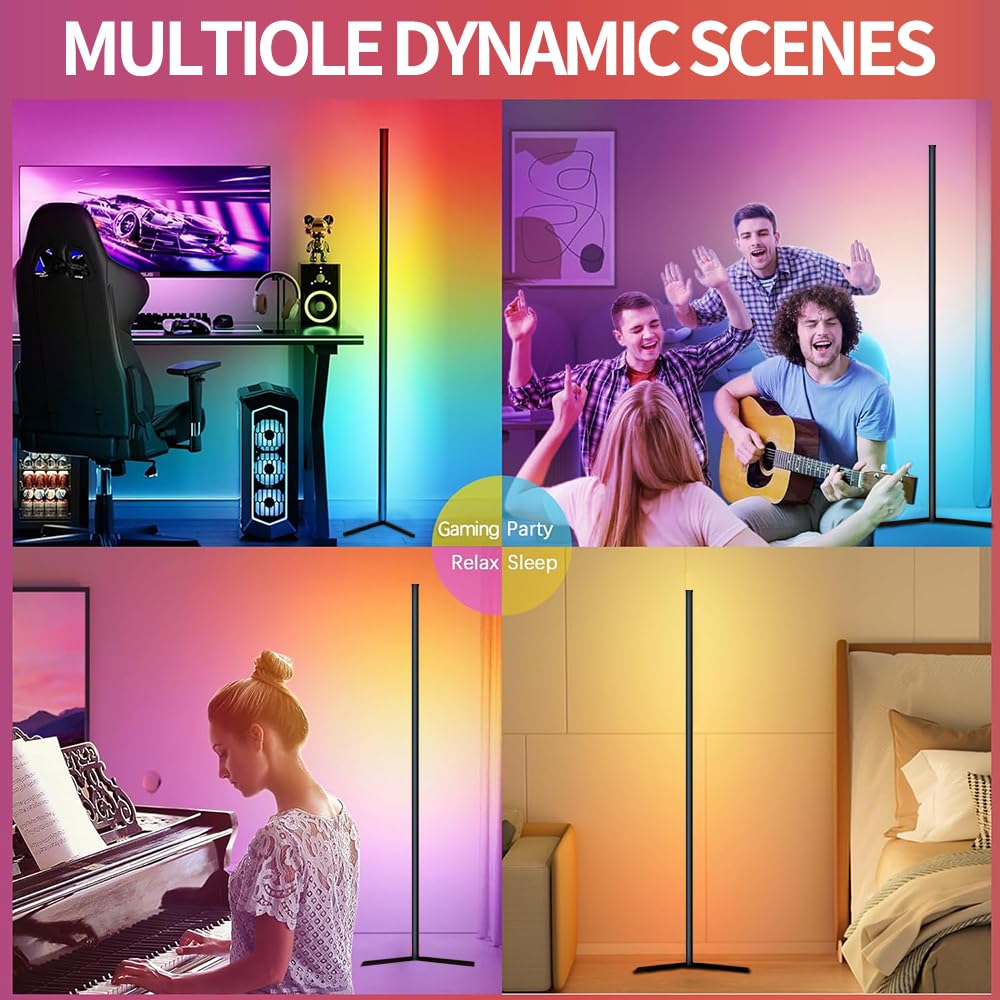 RGB LED Corner Floor Lamp