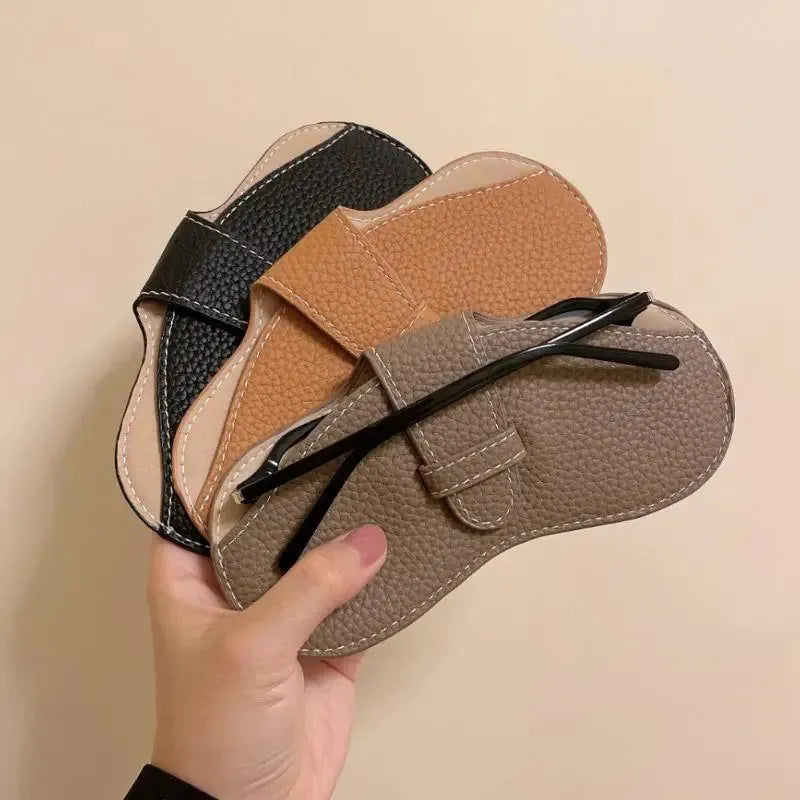 Slim Leather Glasses Case Portable Sleeve