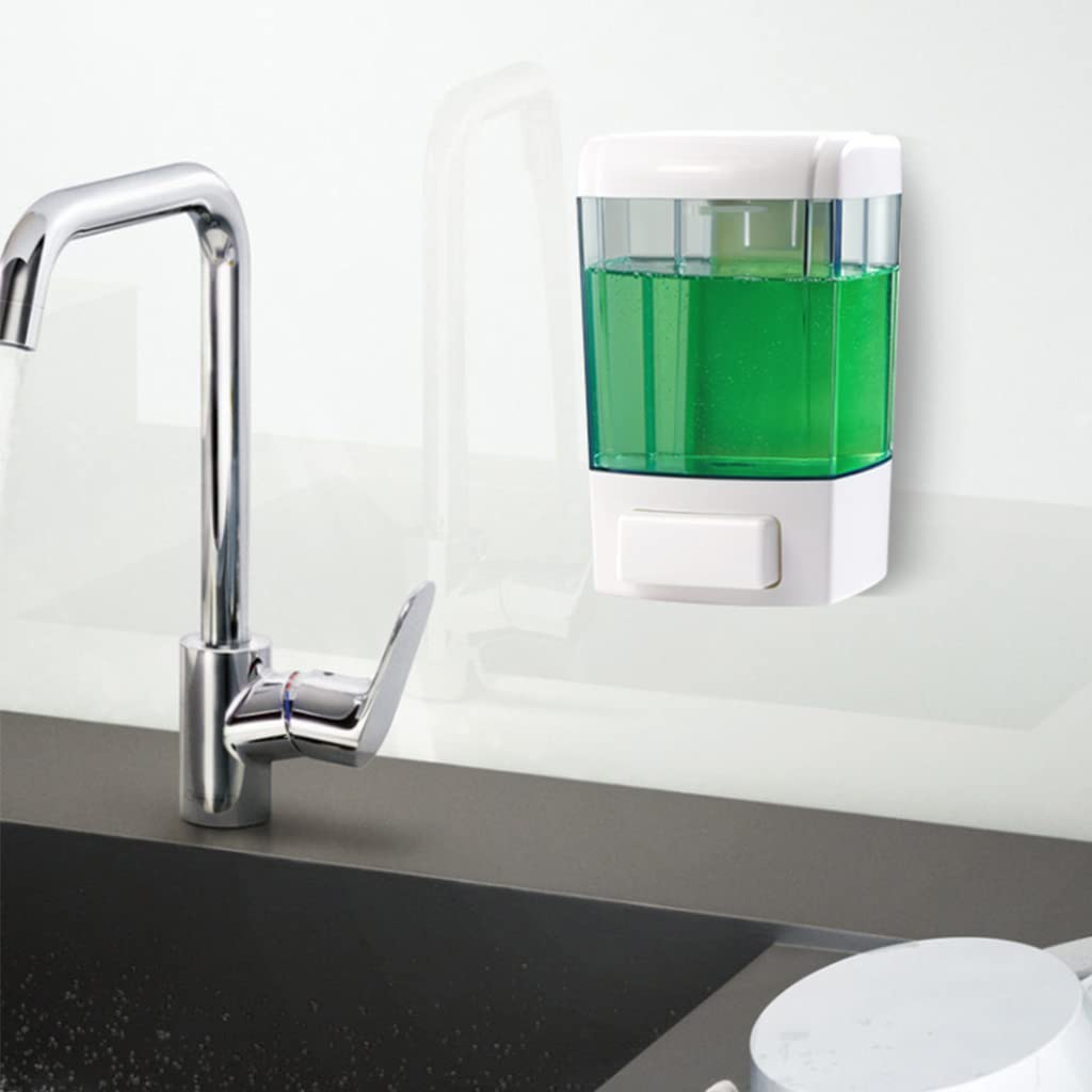 Wall-Mounted Soap Dispenser with Clear Bottle
