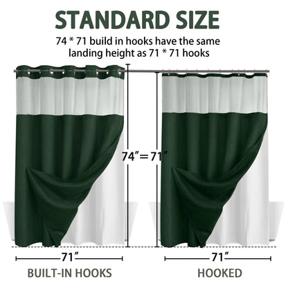 No Hook Shower Curtain
