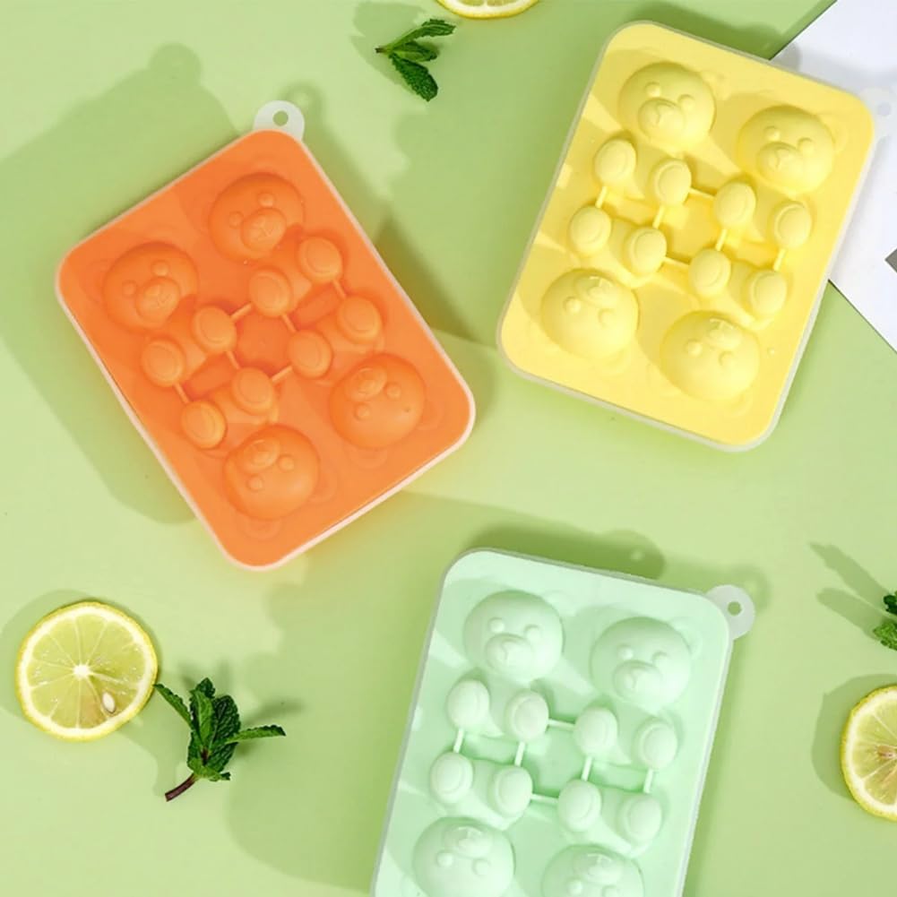 Bear-Shaped Silicone Ice Mould with Four Cavities
