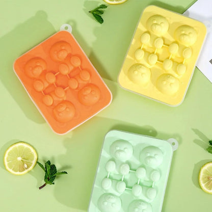 Bear-Shaped Silicone Ice Mould with Four Cavities
