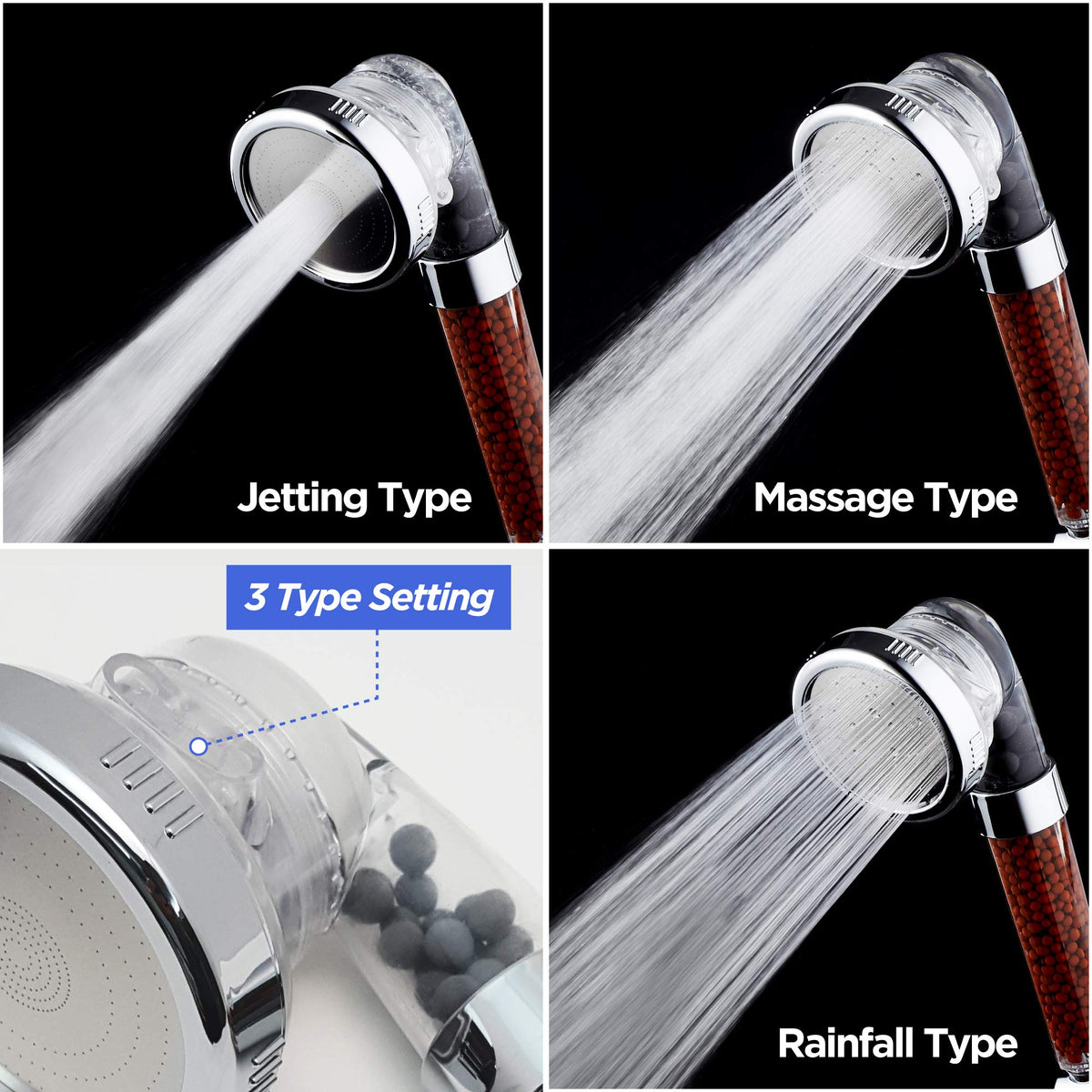 3-Mode Mineral Shower Head