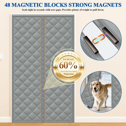 Waterproof Coldproof Magnetic Cotton Door Curtain