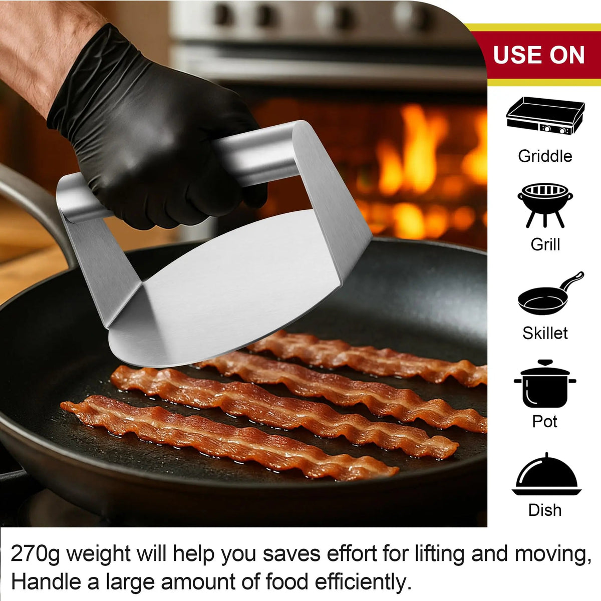 Stainless Steel Burger Press