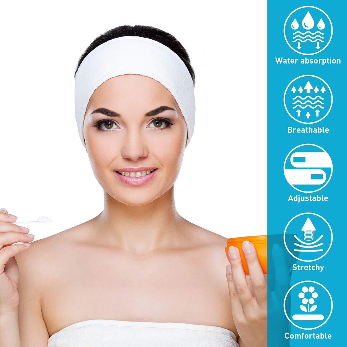 Microfibre Adjustable Spa Headband Hair Wrap