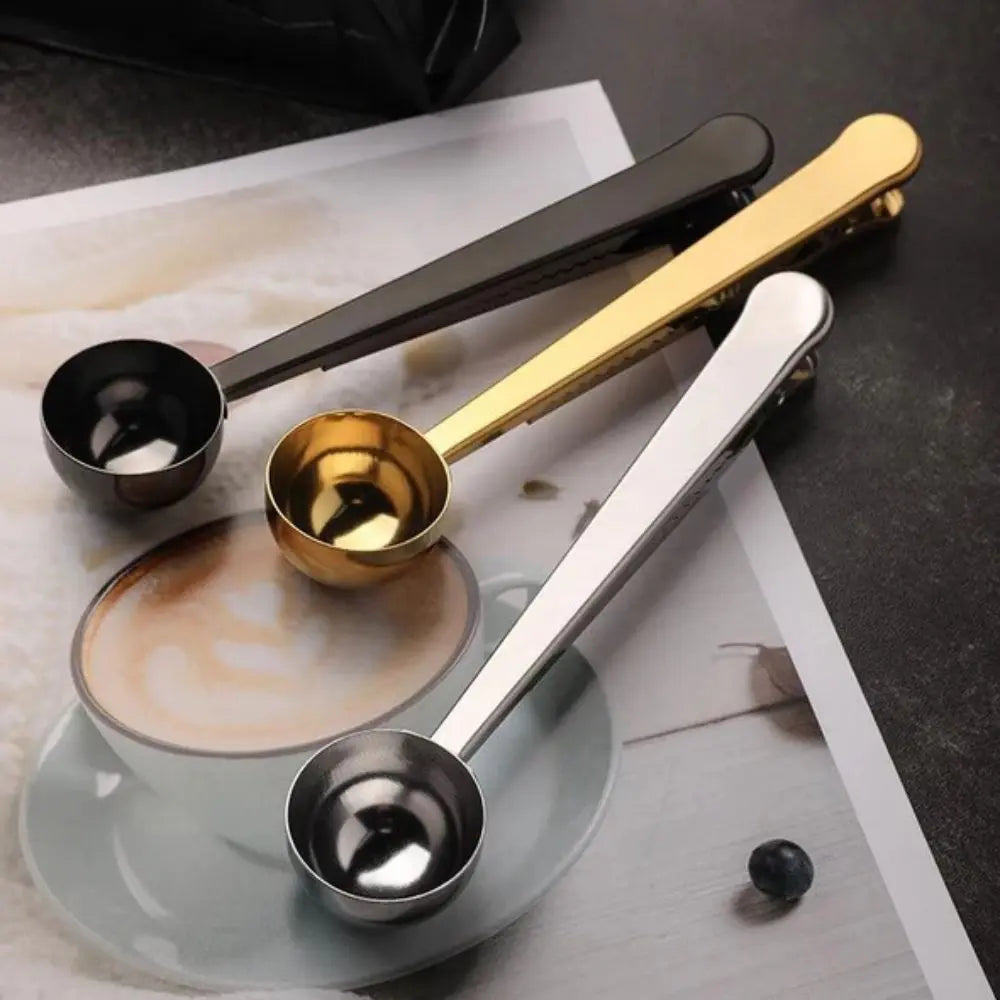 Stainless Steel Coffee Scoop Clip – 3 Pieces