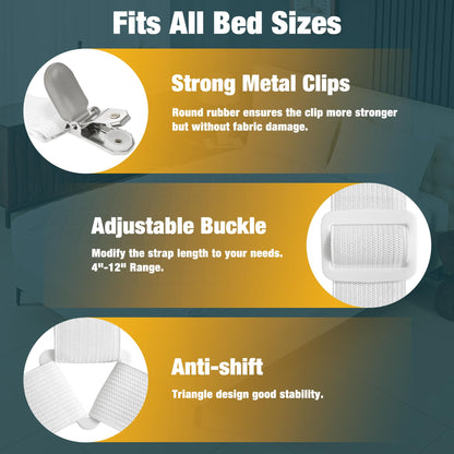 Adjustable Bed Sheet Fastener Straps – 2 Pieces