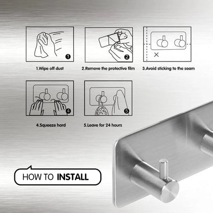 Self-Adhesive Stainless Steel Hooks
