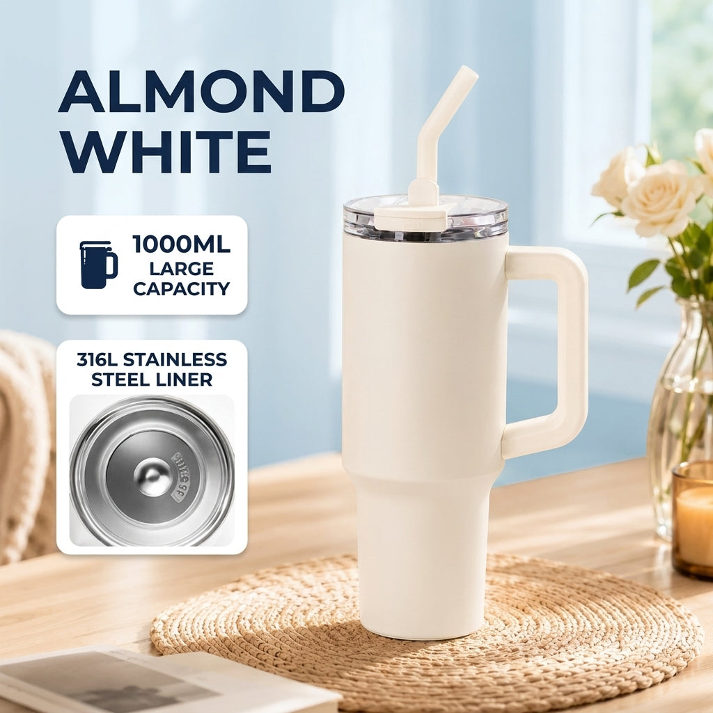 Tumbler with Handle & Straw