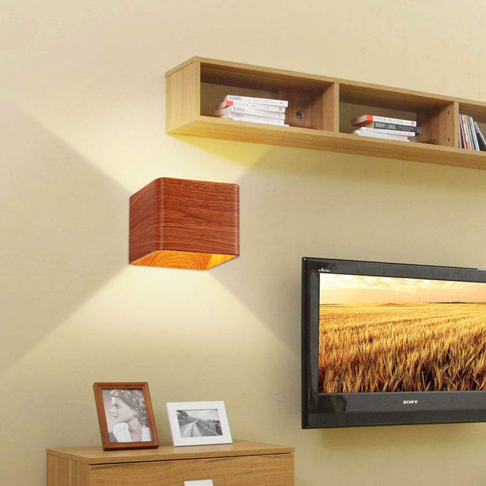 Aluminium LED Wall Light with Wood Effect