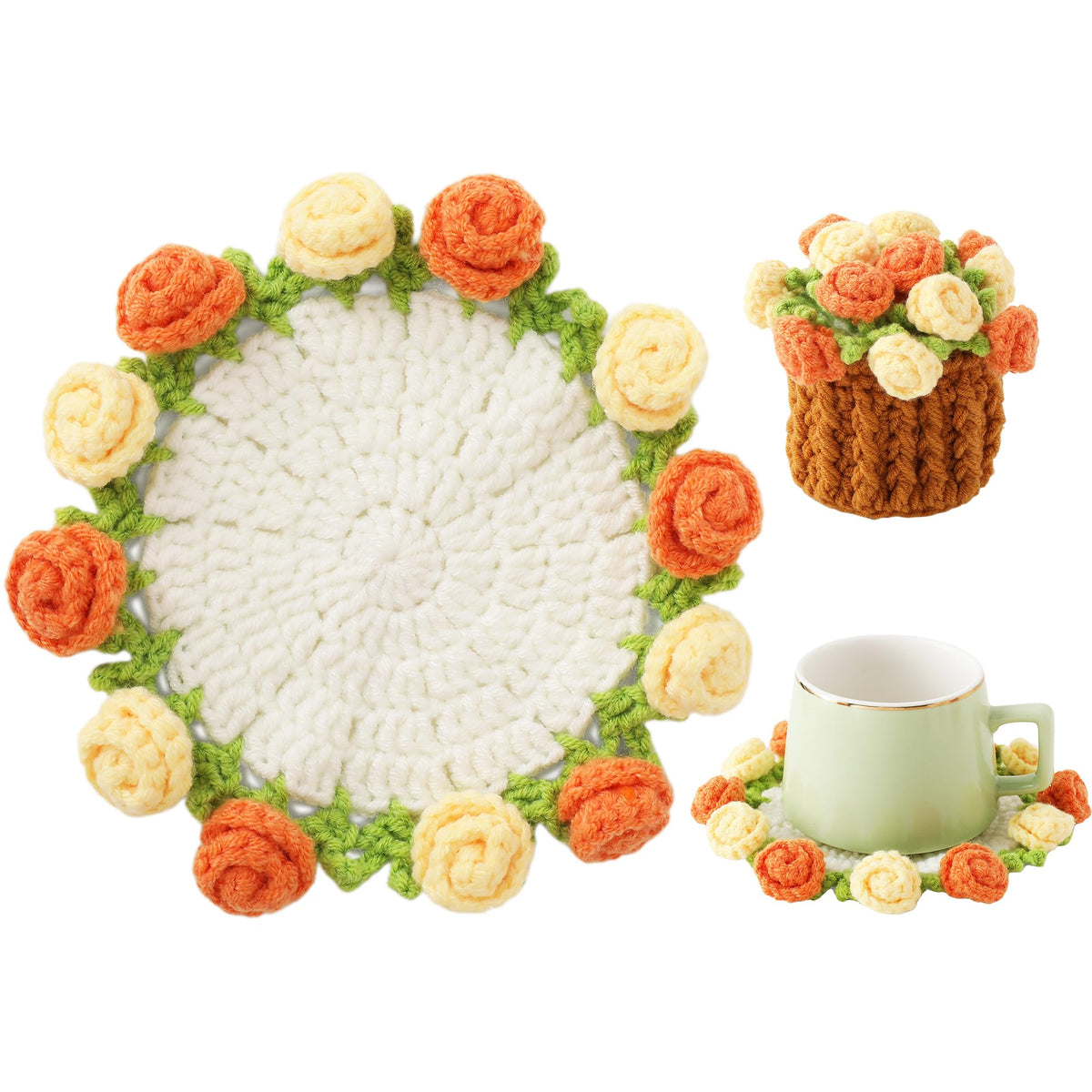 Rose Crochet Coaster