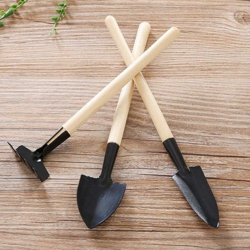 Mini Gardening Tool Set with Wooden Handles