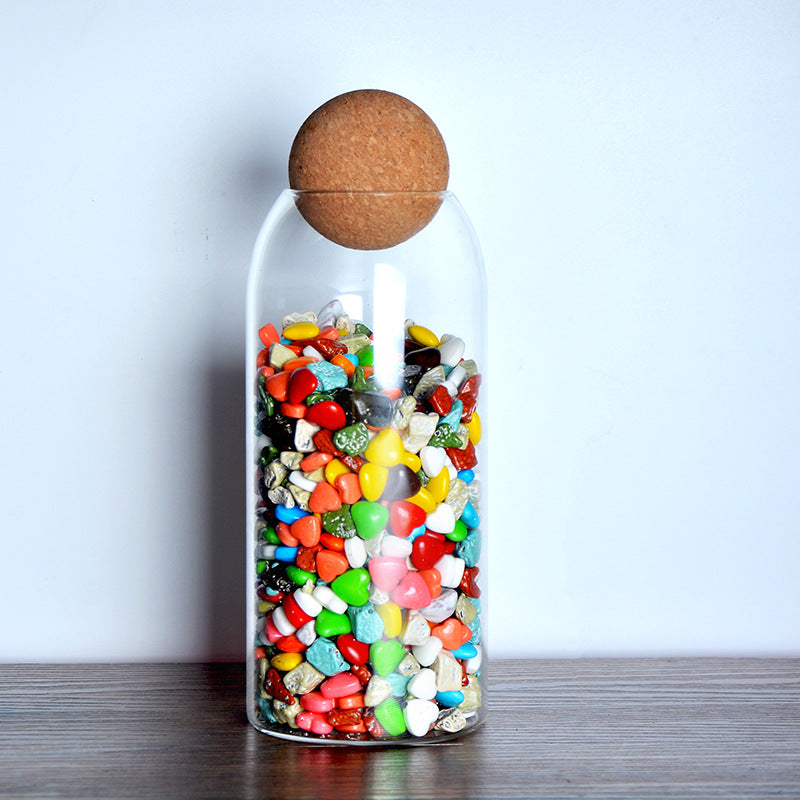 Round Cork Glass Jar