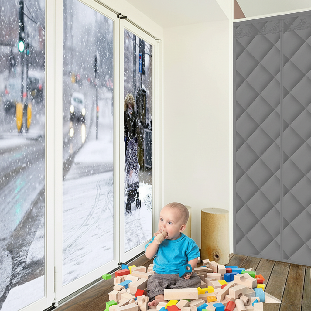 Waterproof Coldproof Magnetic Cotton Door Curtain