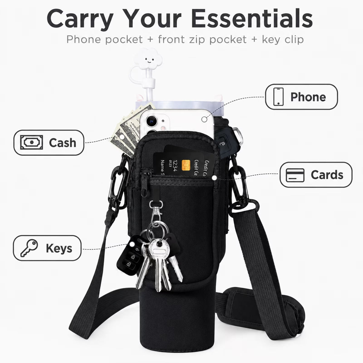 Phone Pocket Bottle Carrier