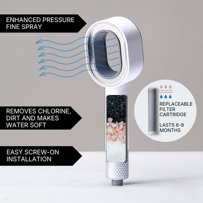 Handheld Filtered Shower Head with Rainfall Spray