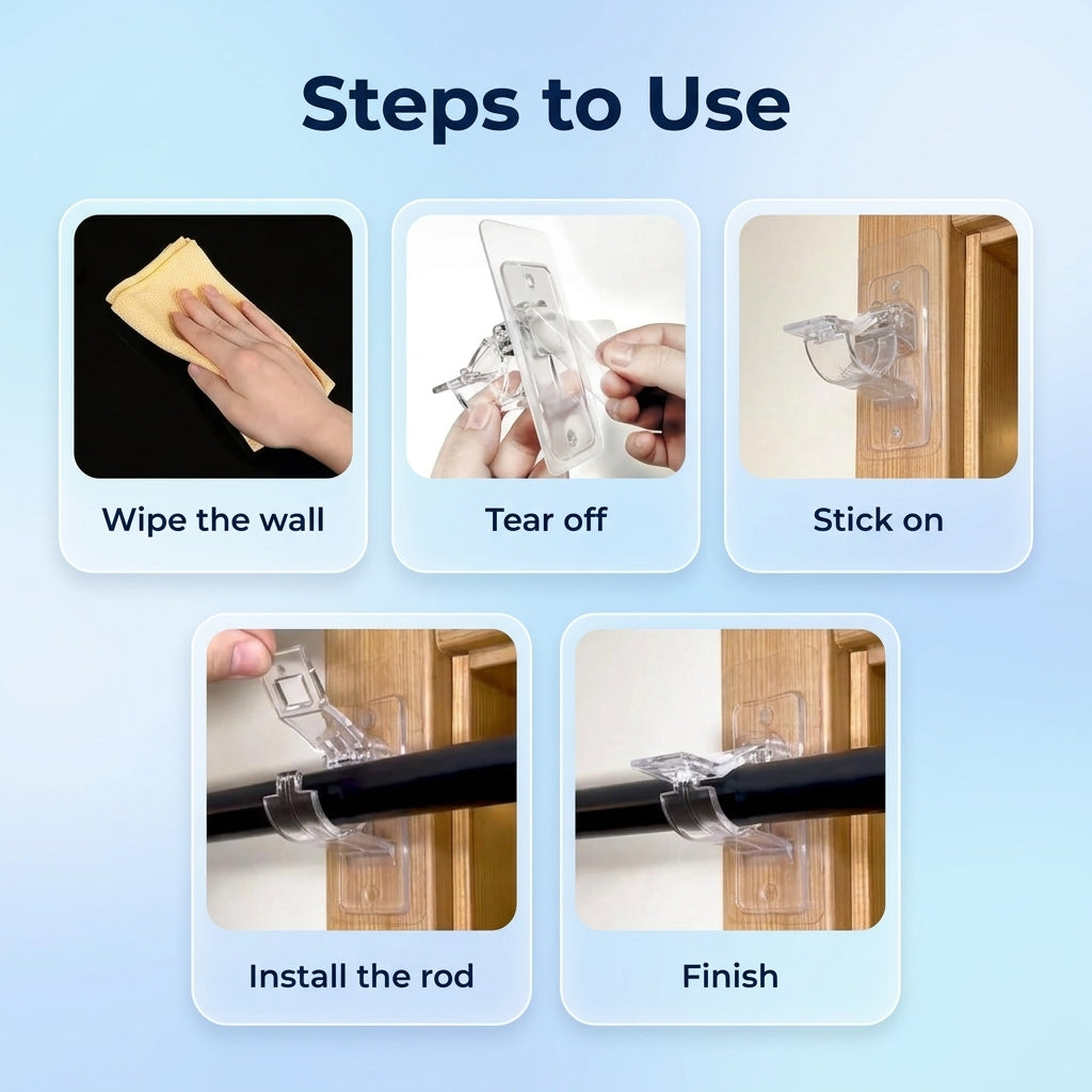No Drill Curtain Bracket – 4 Pieces