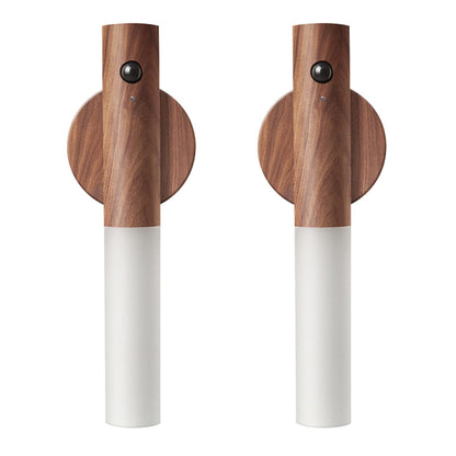 Rechargeable Walnut Wall Lights with Motion Sensor – 2 Pack