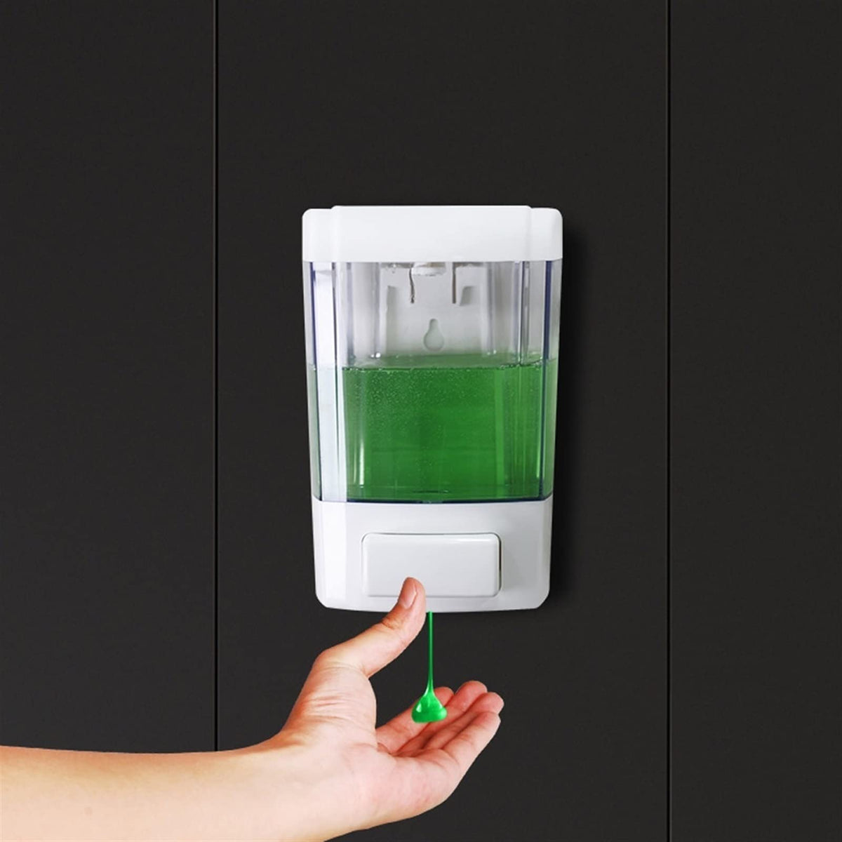 Wall-Mounted Soap Dispenser with Clear Bottle