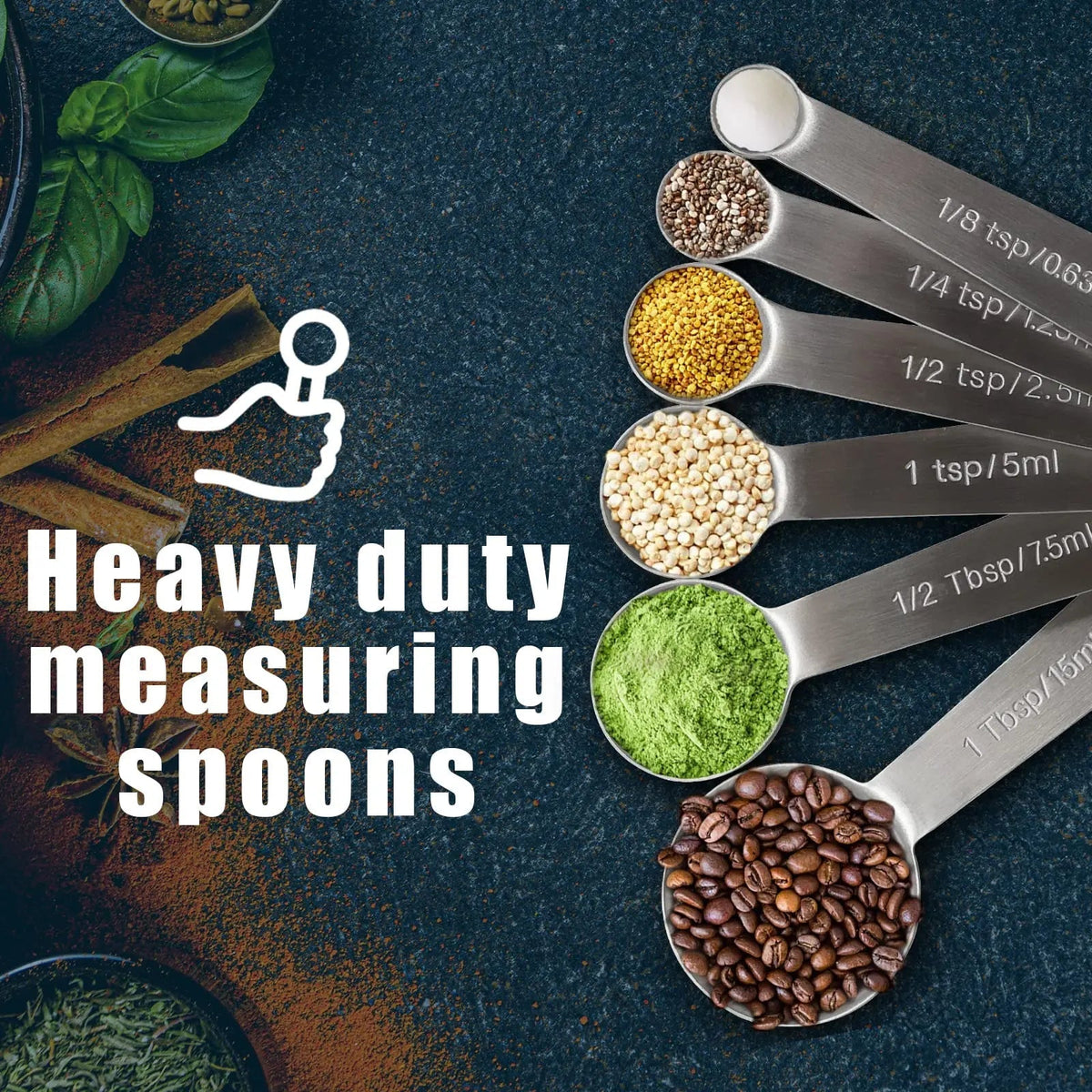 Stainless Steel Measuring Spoons Set – 6 Pieces