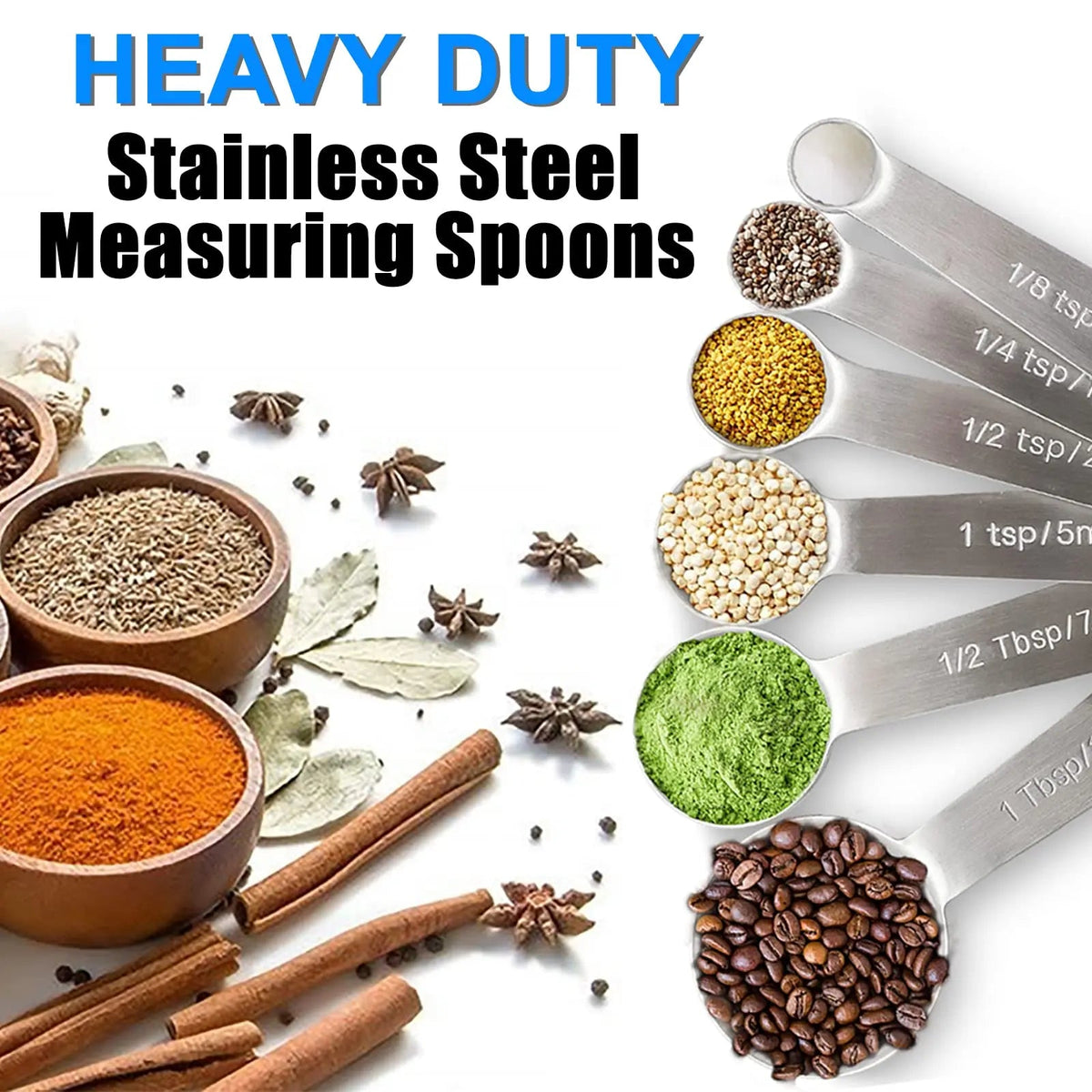 Stainless Steel Measuring Spoons Set – 6 Pieces
