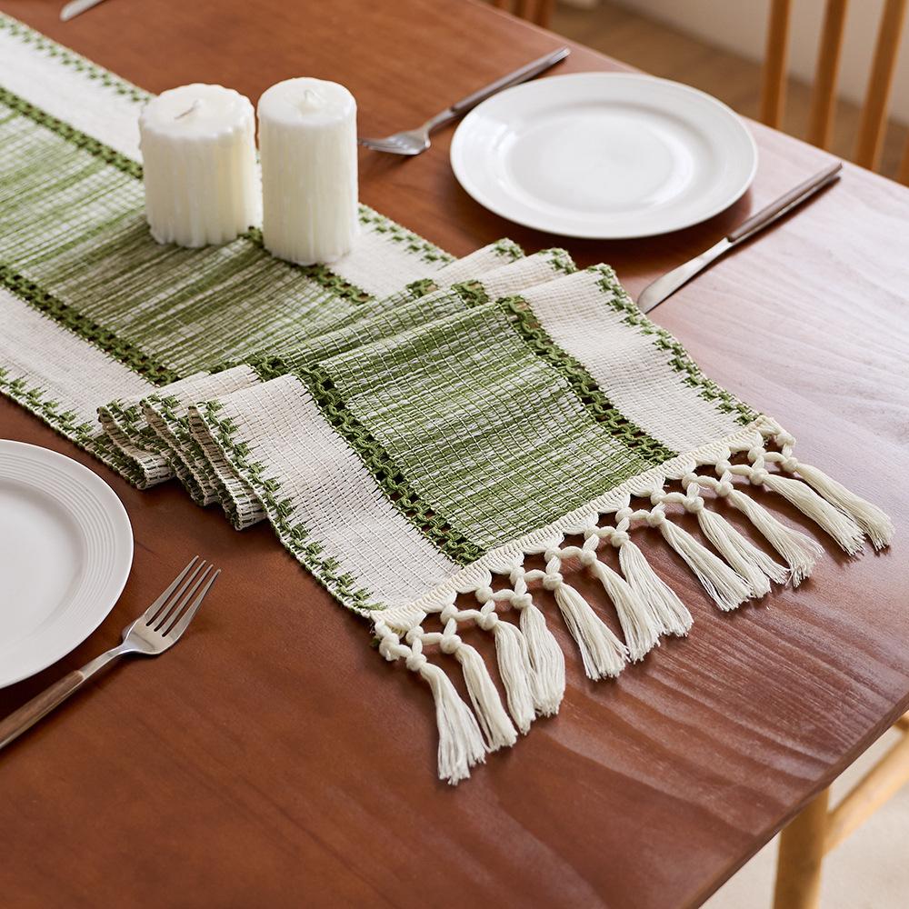 Brown Boho Table Runner Dining Decor