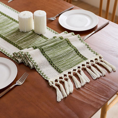 Brown Boho Table Runner Dining Decor