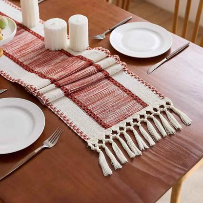 Brown Boho Table Runner Dining Decor