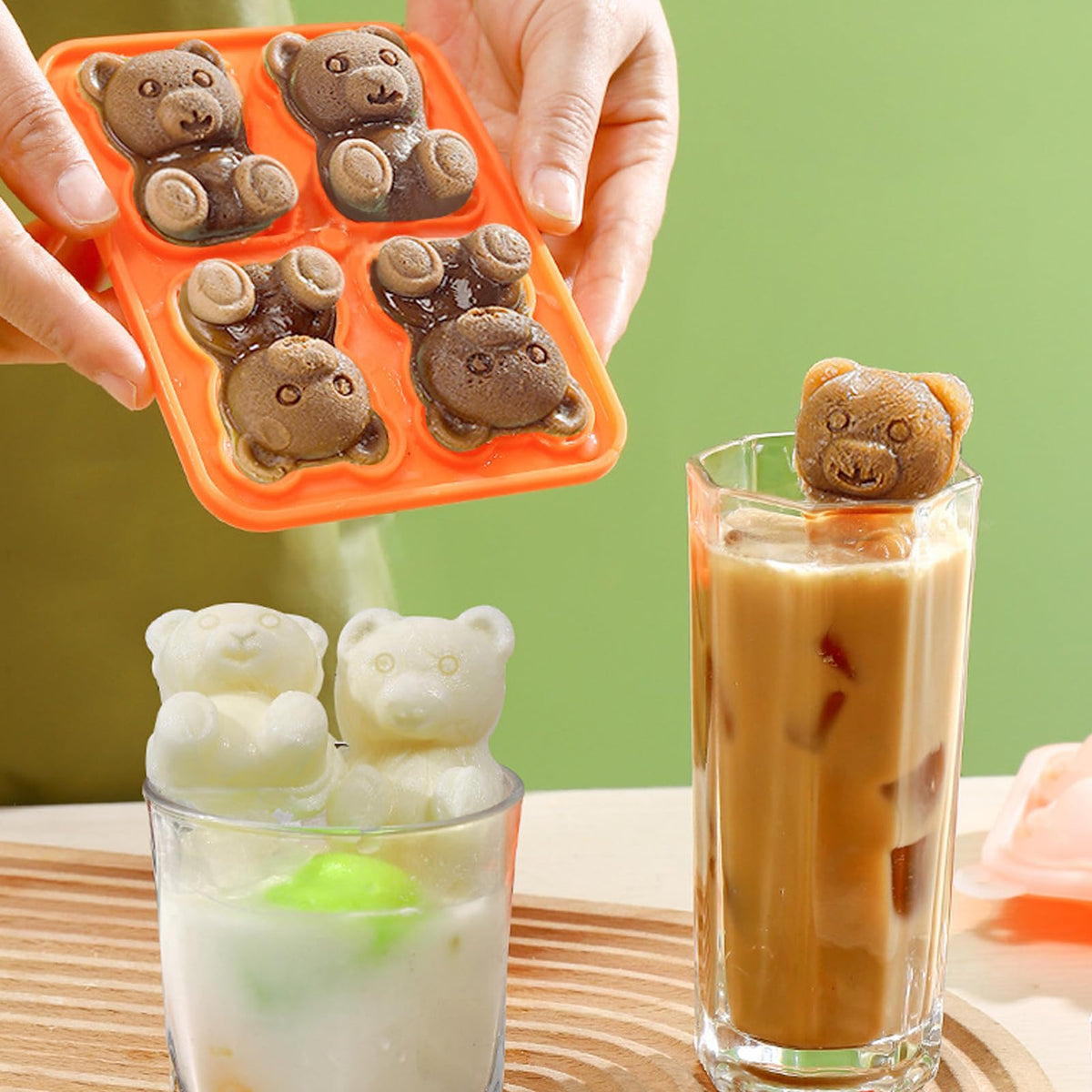 Bear-Shaped Silicone Ice Mould with Four Cavities