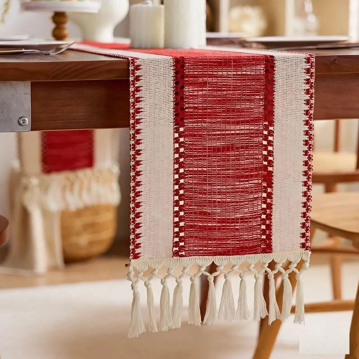 Brown Boho Table Runner Dining Decor