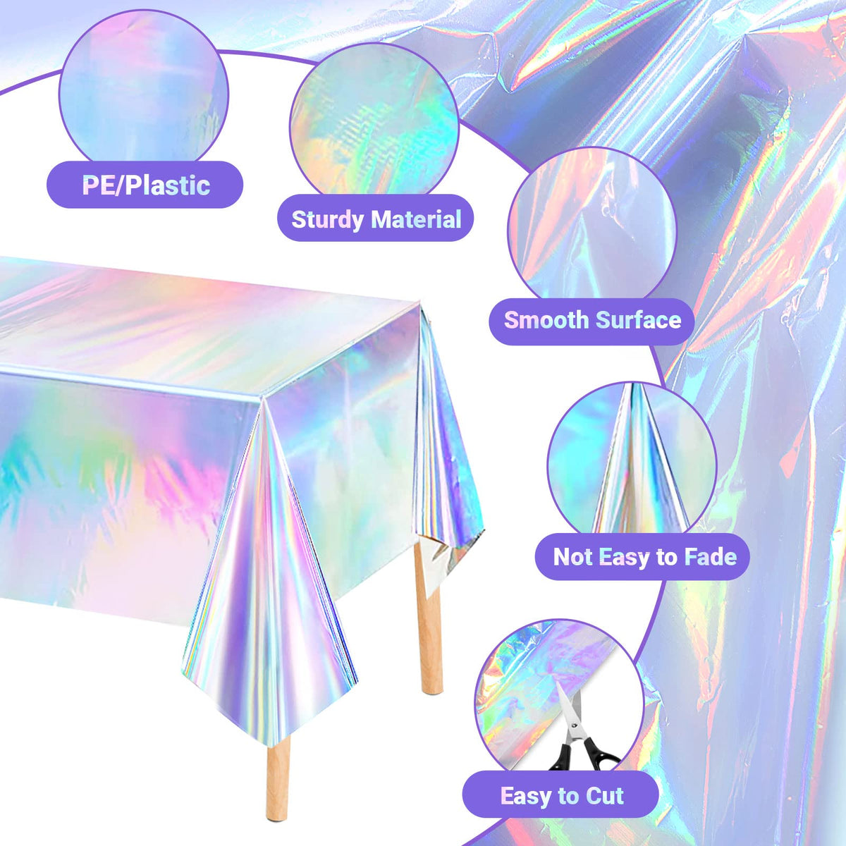 Rainbow Party Tablecloth – 4 Pieces