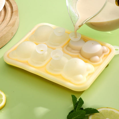 Bear-Shaped Silicone Ice Mould with Four Cavities