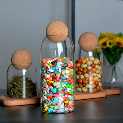 Round Cork Glass Jar