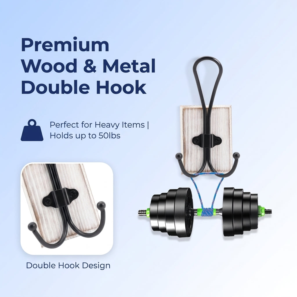Wooden Pine Hook Rack – 2 Pieces