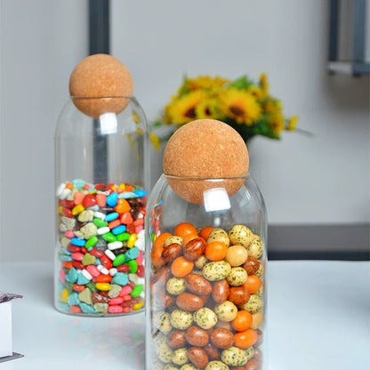 Round Cork Glass Jar