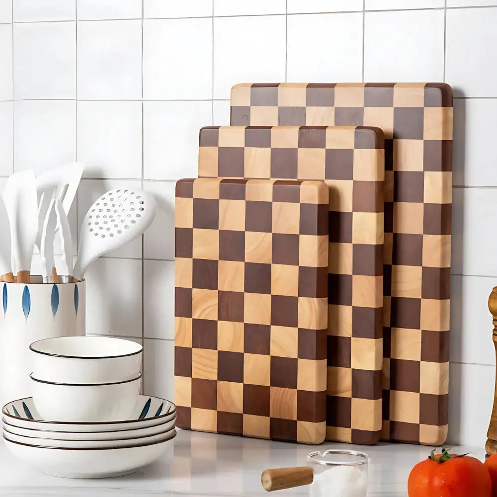 Checkered Wood Cutting Board