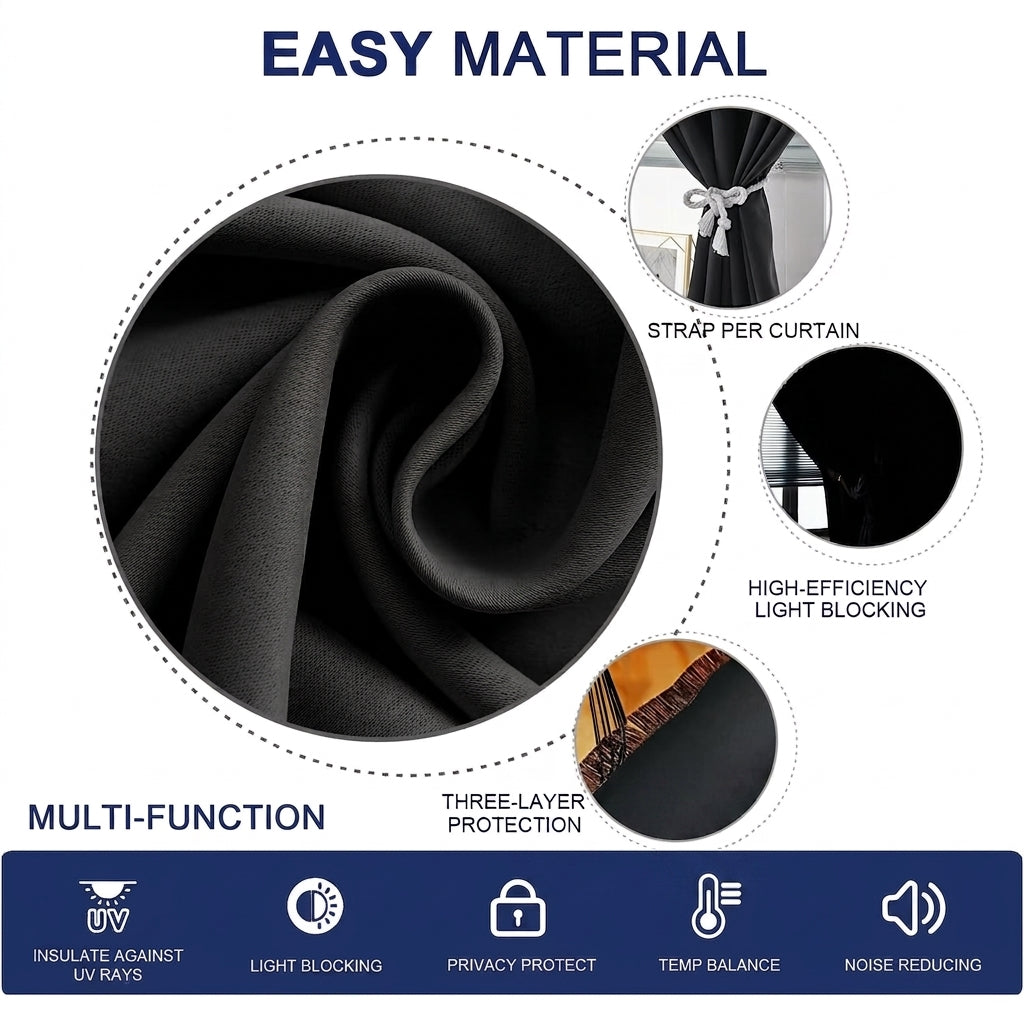 Portable Self-Adhesive Blackout Curtain – Cut-to-Size Window Cover
