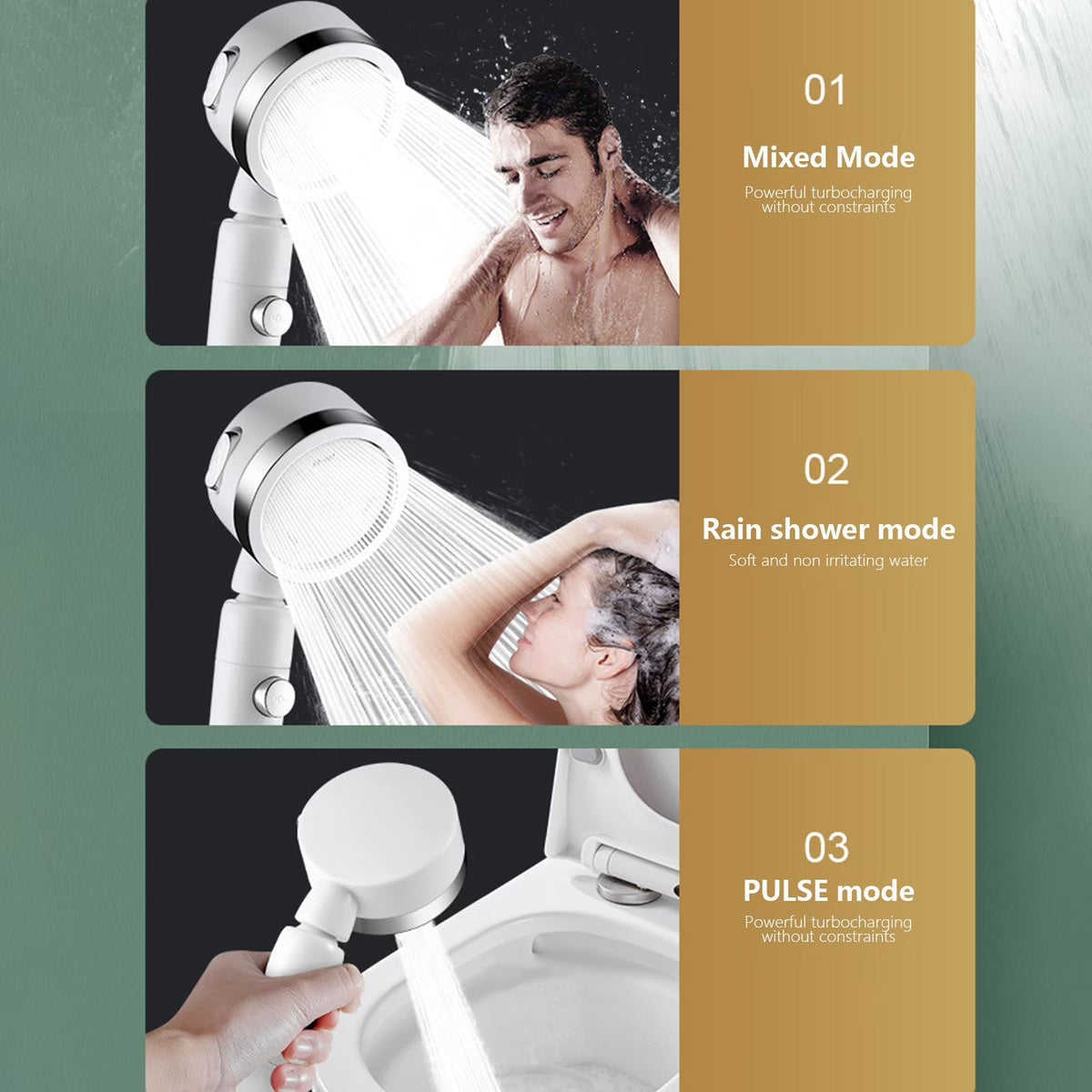 One-Touch Stop Showerhead