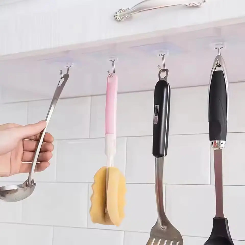 Adhesive Wall Hooks – 10 Pieces