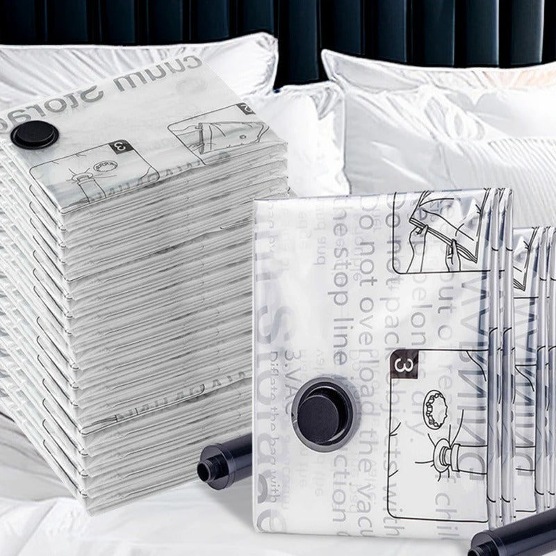 Vacuum Storage Bags with USB Pump – 8 Pack