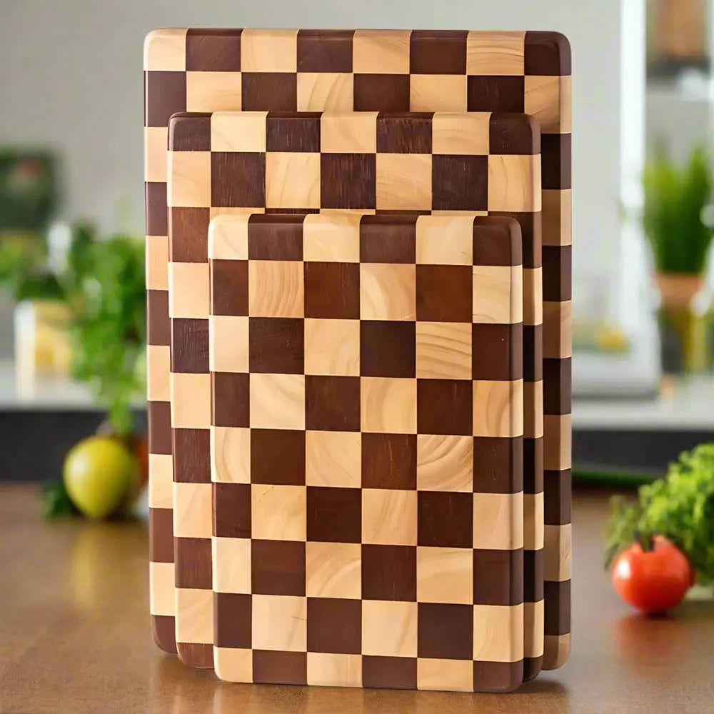 Checkered Wood Cutting Board
