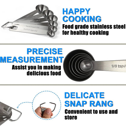 Stainless Steel Measuring Spoons Set – 6 Pieces