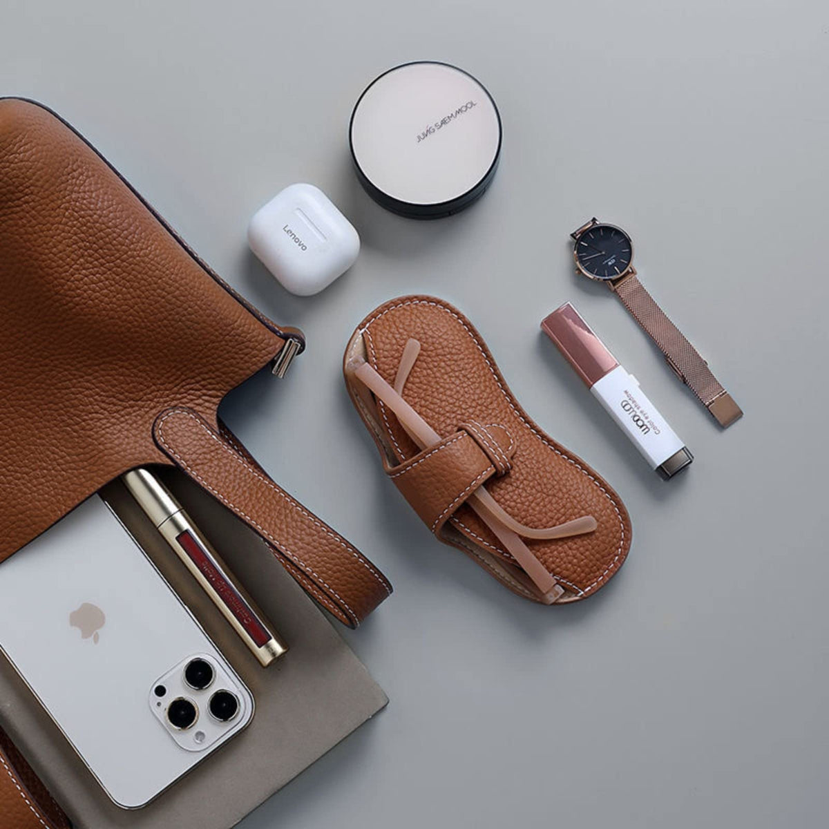 Slim Leather Glasses Case Portable Sleeve