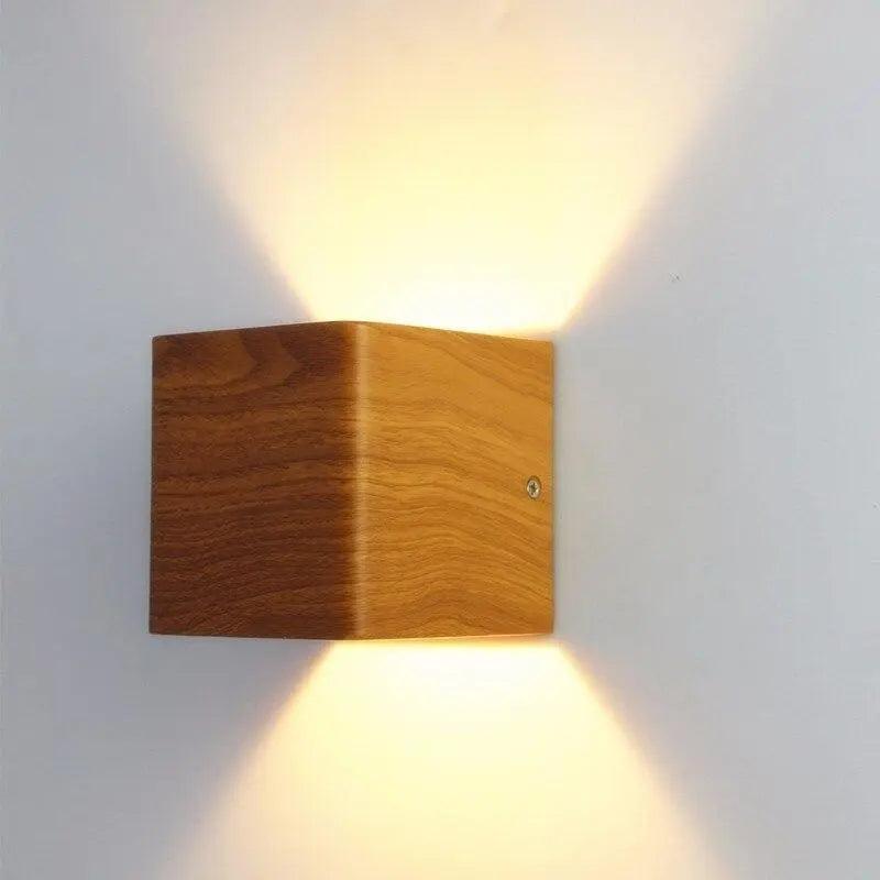 Aluminium LED Wall Light with Wood Effect