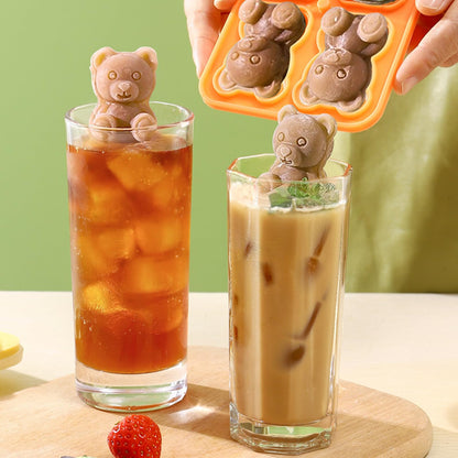 Bear-Shaped Silicone Ice Mould with Four Cavities