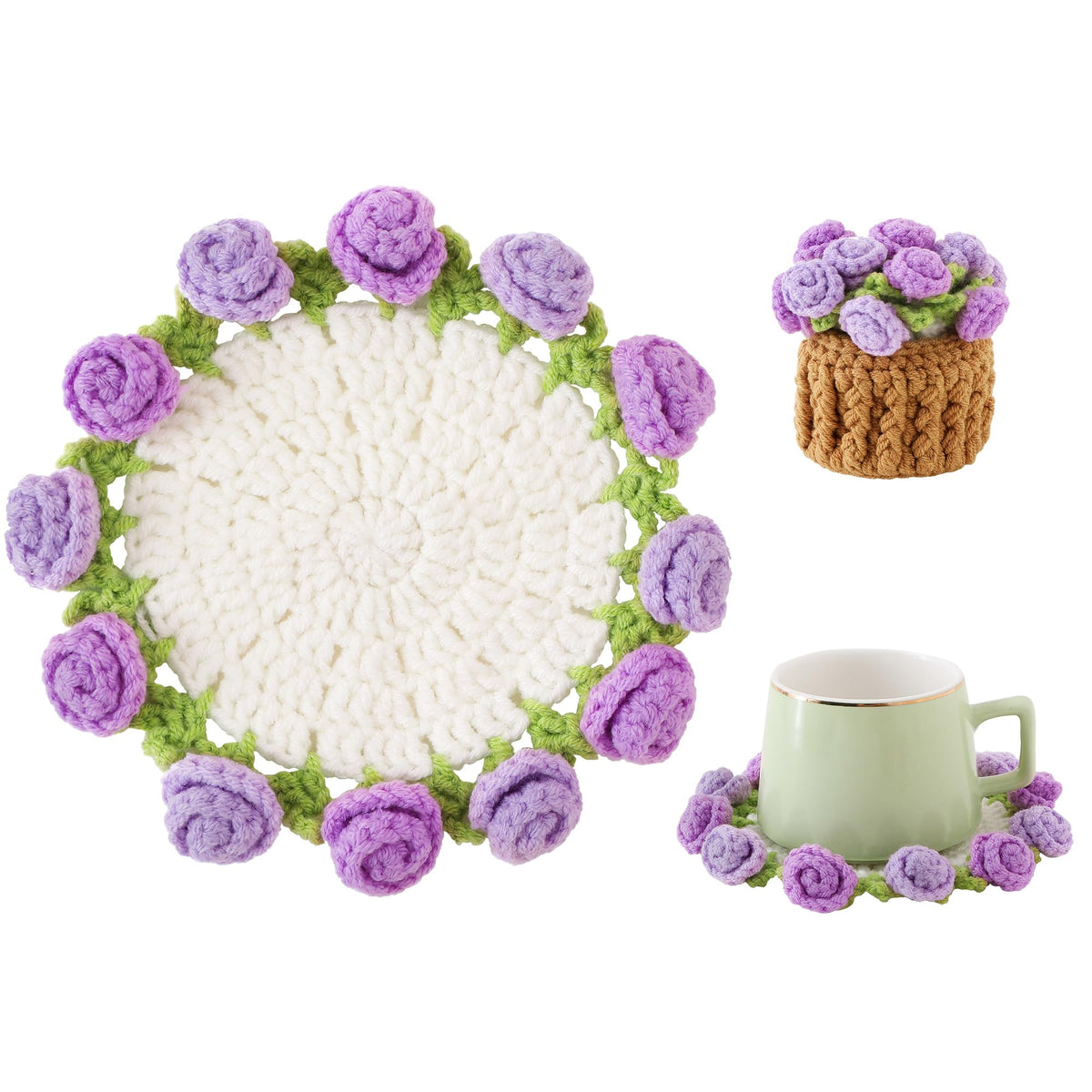 Rose Crochet Coaster
