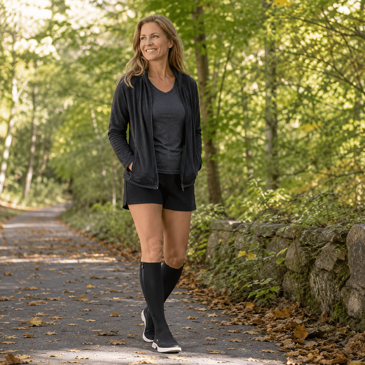 Zip-Up Compression Socks with Graduated Support