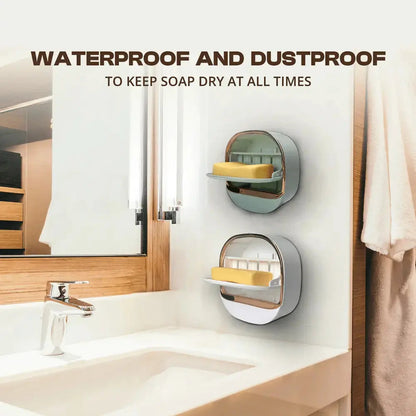 Wall-Mounted Soap Dishes with Lids – 2 Pack