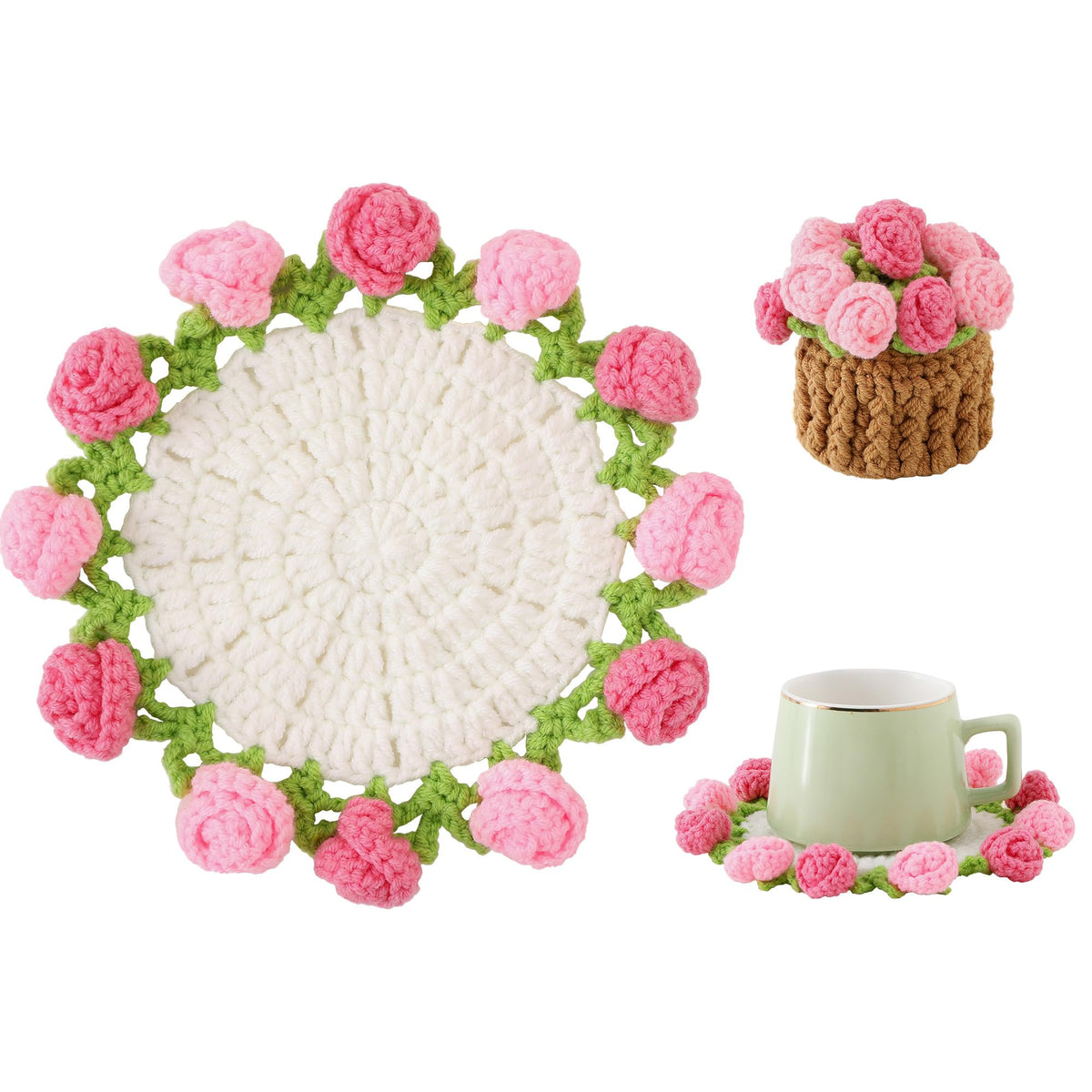 Rose Crochet Coaster